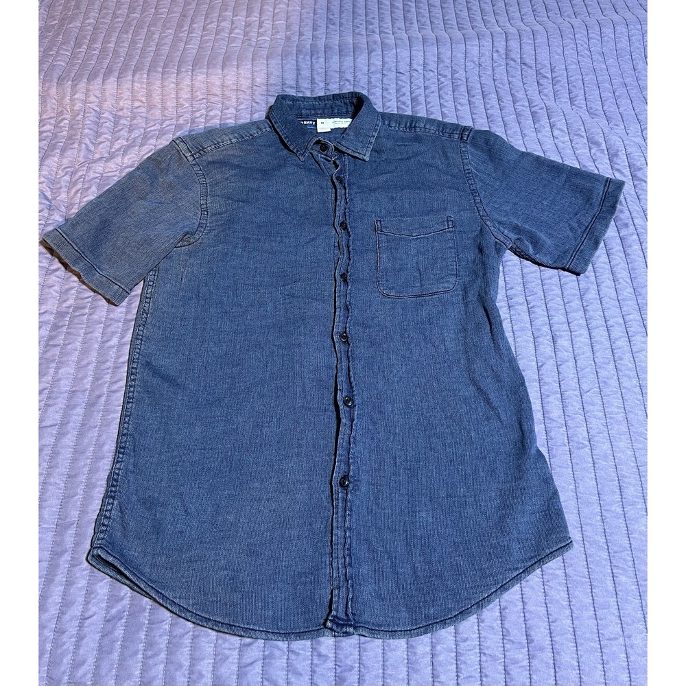 Old Navy Indigo Blue Short-Sleeve Button-Down Shirt